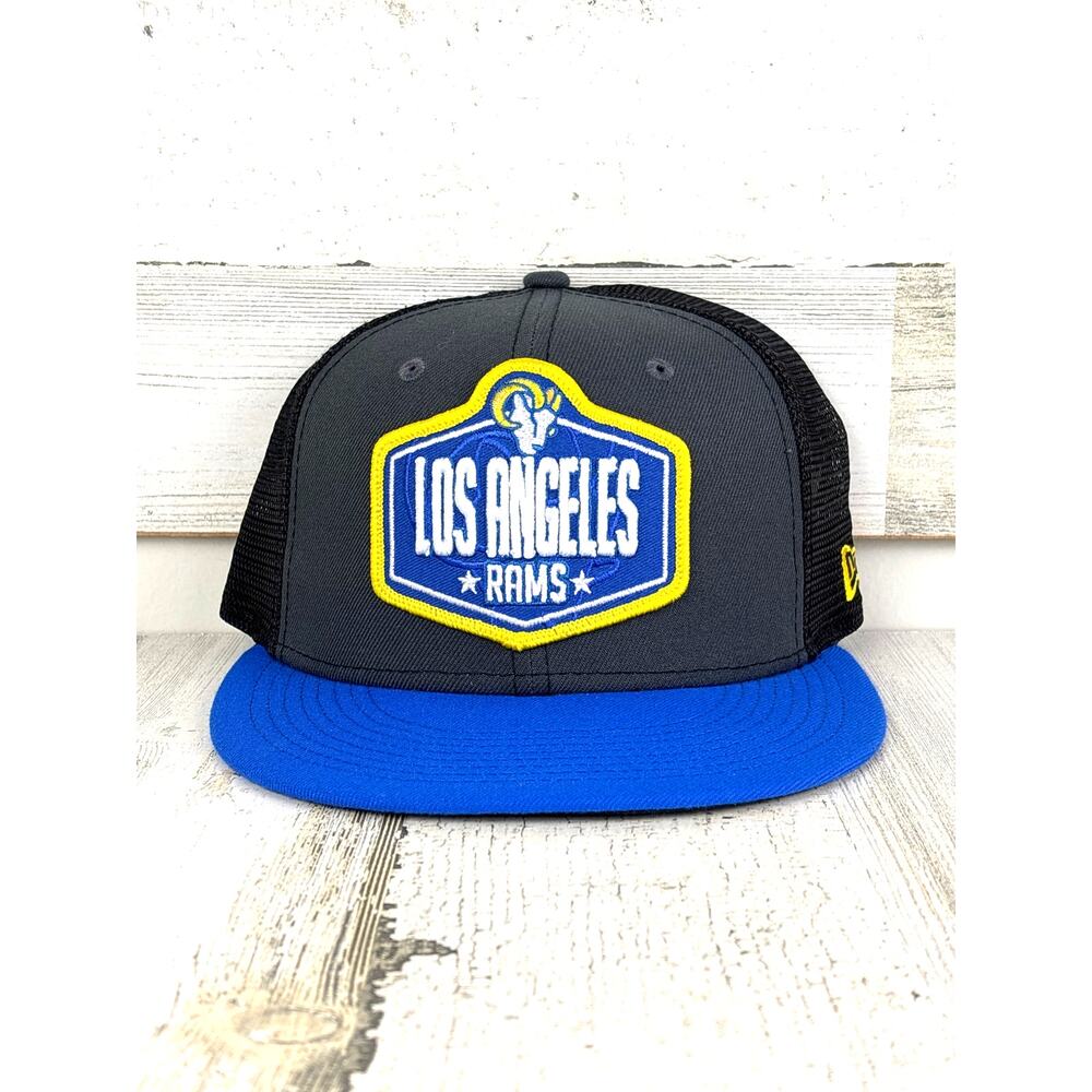 New Era 59Fifty Los Angeles Rams Fitted Hat 7 1/8 Black NFL Football Cap NEW